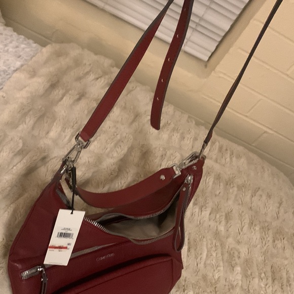 Calvin Klein Elaine purse cranberry color NEW - Picture 11 of 11